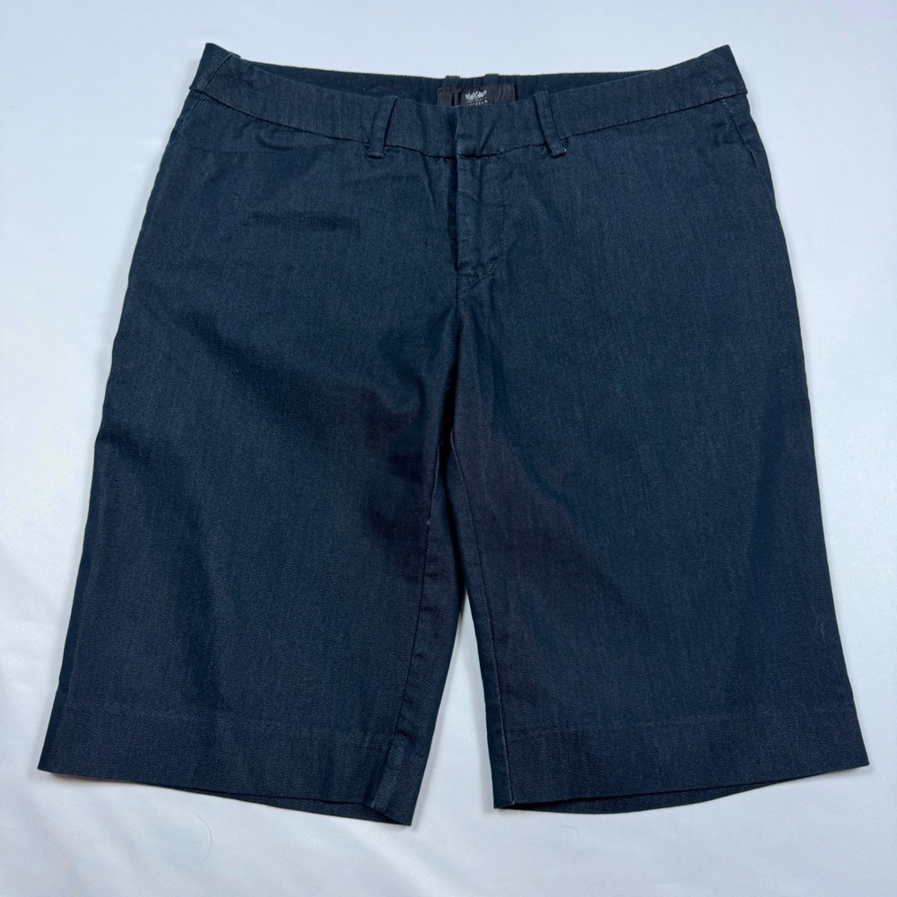 Mossimo Bermuda Shorts Womens 6 Dark Wash Blue Stretch Fit 3 Mid Rise Indigo